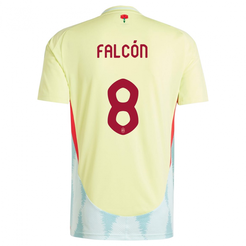 Enfant Maillot Espagne Andrea Falcon #8 Jaune Tenues Extérieur 24-26 T-Shirt Belgique