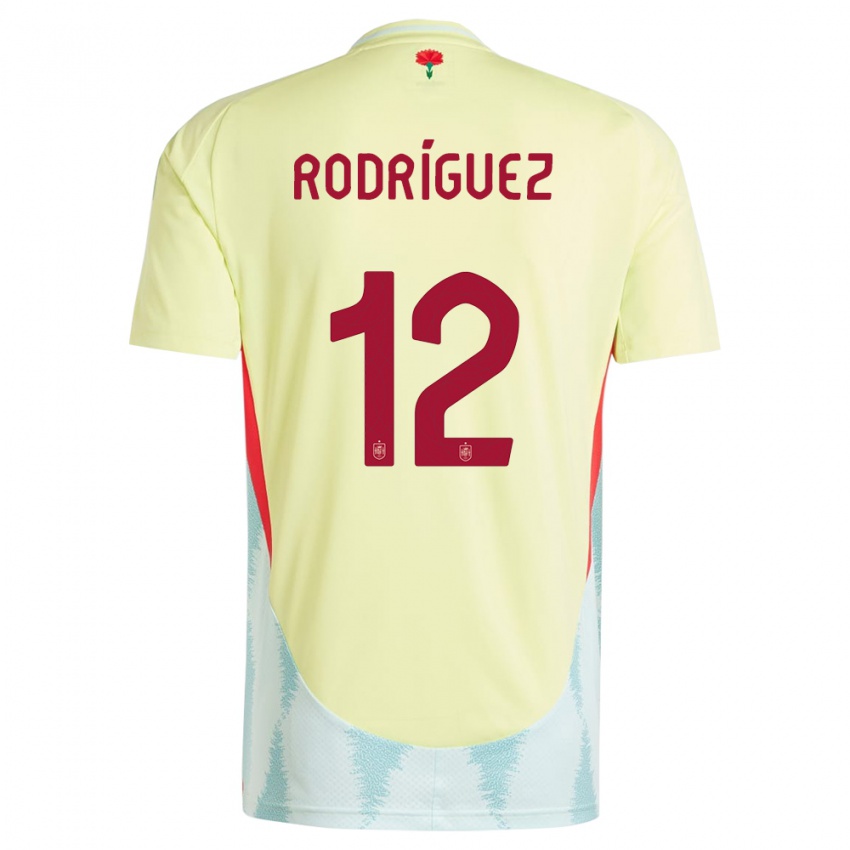Kinder Spanien Lucia Rodriguez #12 Gelb Auswärtstrikot Trikot 24-26 T-Shirt Belgien