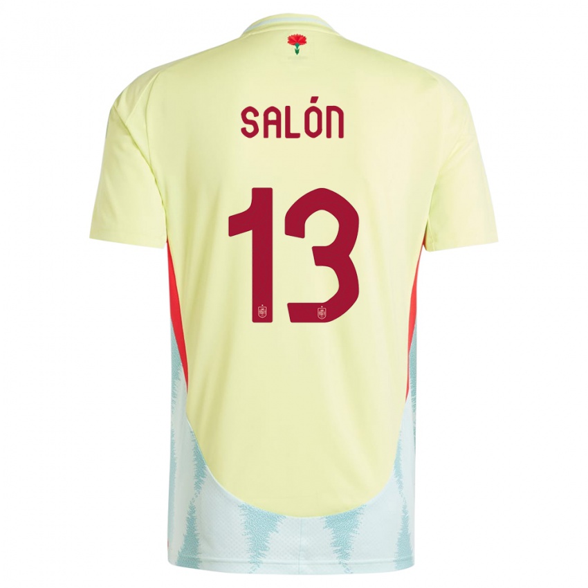 Kinder Spanien Enith Salon #13 Gelb Auswärtstrikot Trikot 24-26 T-Shirt Belgien