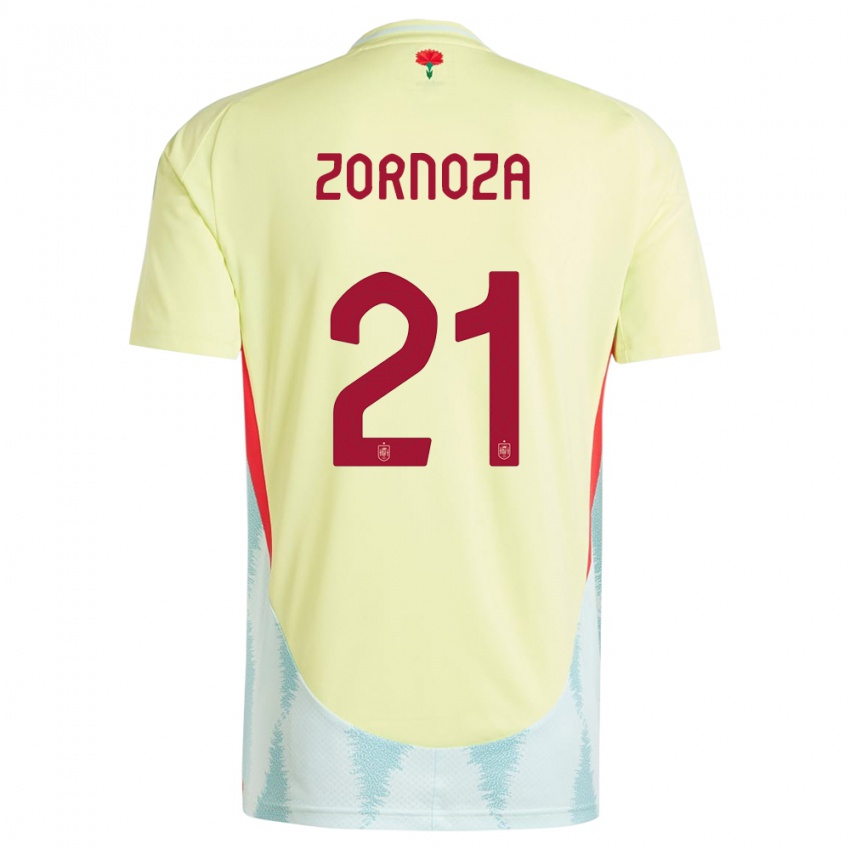 Kinder Spanien Claudia Zornoza #21 Gelb Auswärtstrikot Trikot 24-26 T-Shirt Belgien