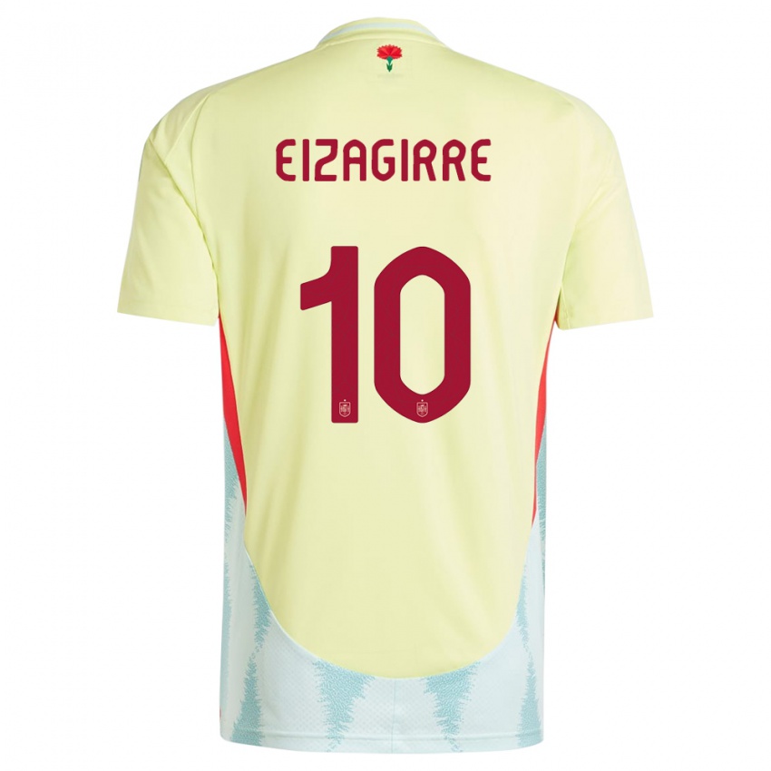 Kinder Spanien Nerea Eizagirre #10 Gelb Auswärtstrikot Trikot 24-26 T-Shirt Belgien