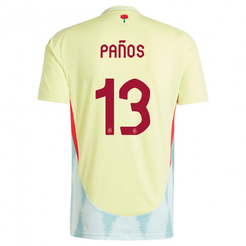 Kinder Spanien Sandra Panos #13 Gelb Auswärtstrikot Trikot 24-26 T-Shirt Belgien