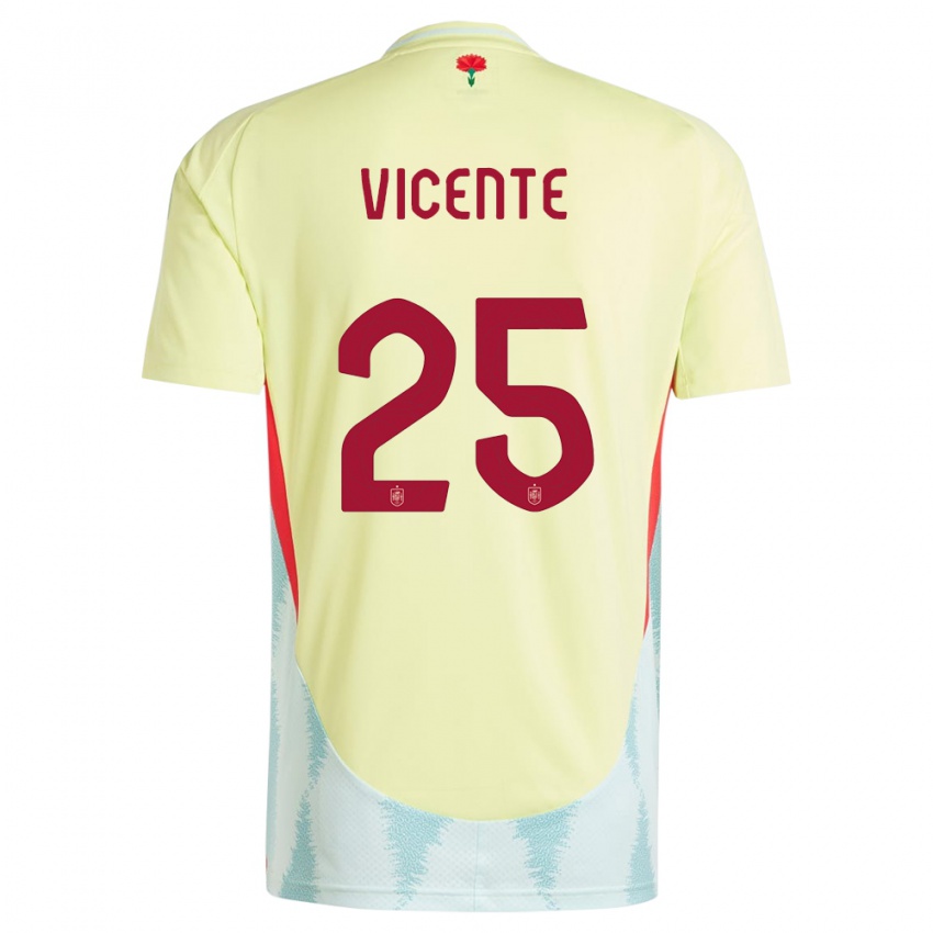 Kinder Spanien Ainhoa Vicente #25 Gelb Auswärtstrikot Trikot 24-26 T-Shirt Belgien