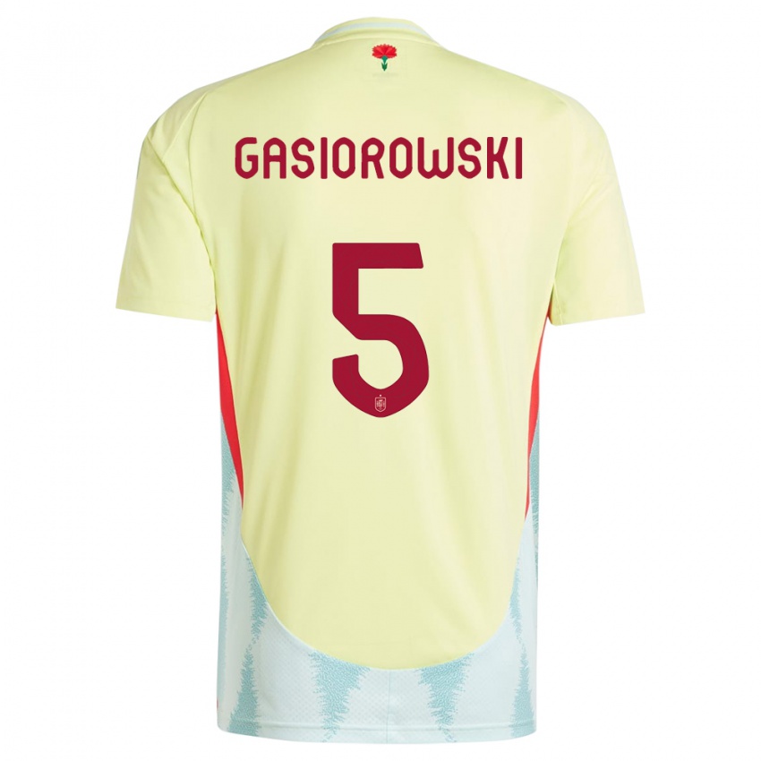 Enfant Maillot Espagne Yarek Gasiorowski #5 Jaune Tenues Extérieur 24-26 T-Shirt Belgique