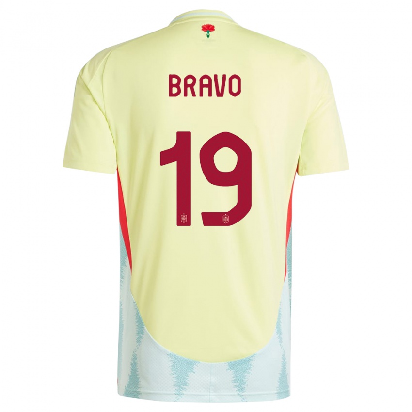 Kinder Spanien Iker Bravo #19 Gelb Auswärtstrikot Trikot 24-26 T-Shirt Belgien