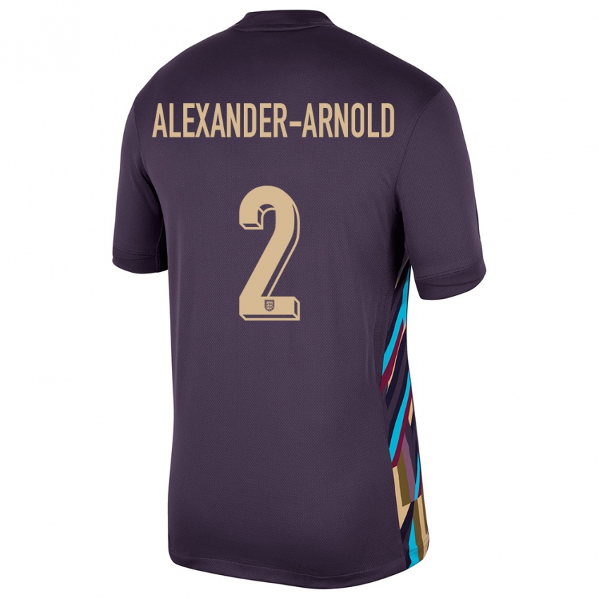 Kinder England Trent Alexander-Arnold #2 Dunkle Rosine Auswärtstrikot Trikot 24-26 T-Shirt Belgien