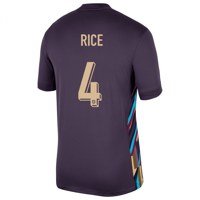 Kinder England Declan Rice #4 Dunkle Rosine Auswärtstrikot Trikot 24-26 T-Shirt Belgien