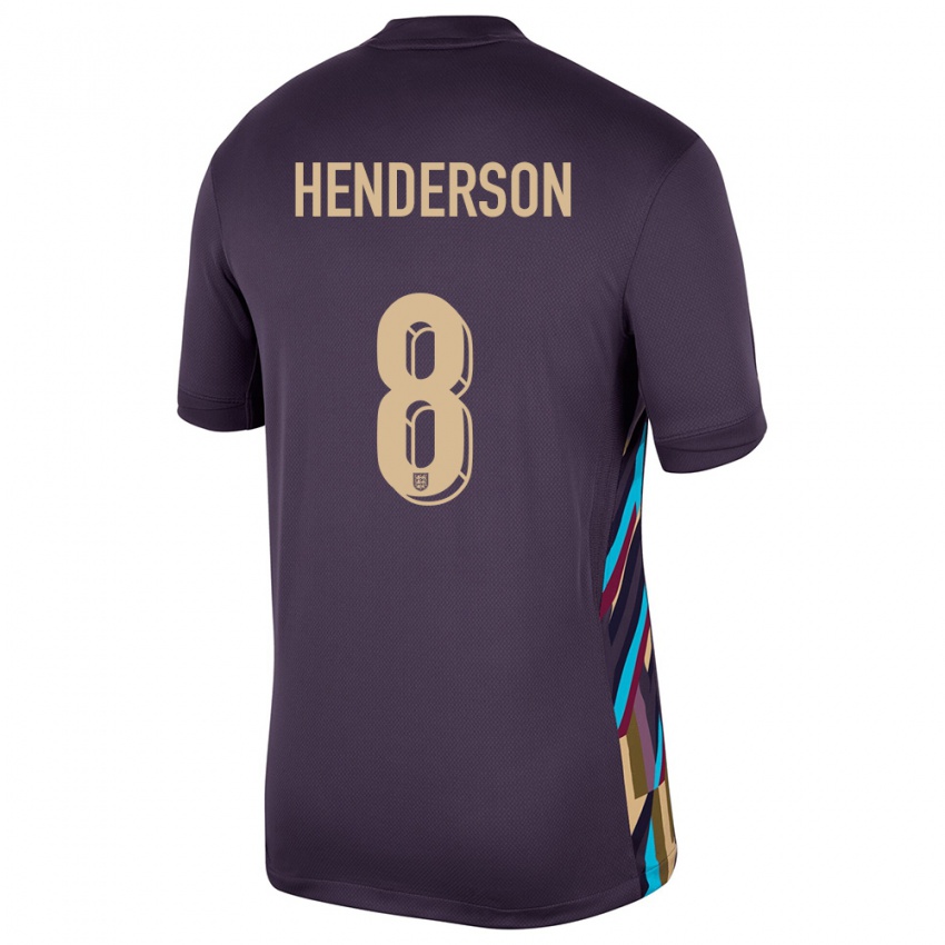 Kinderen Engeland Jordan Henderson #8 Donkere Rozijn Uitshirt Uittenue 24-26 T-Shirt België