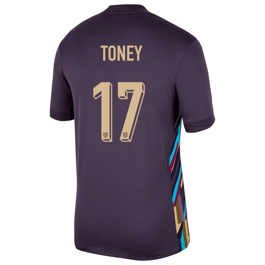 Kinder England Ivan Toney #17 Dunkle Rosine Auswärtstrikot Trikot 24-26 T-Shirt Belgien