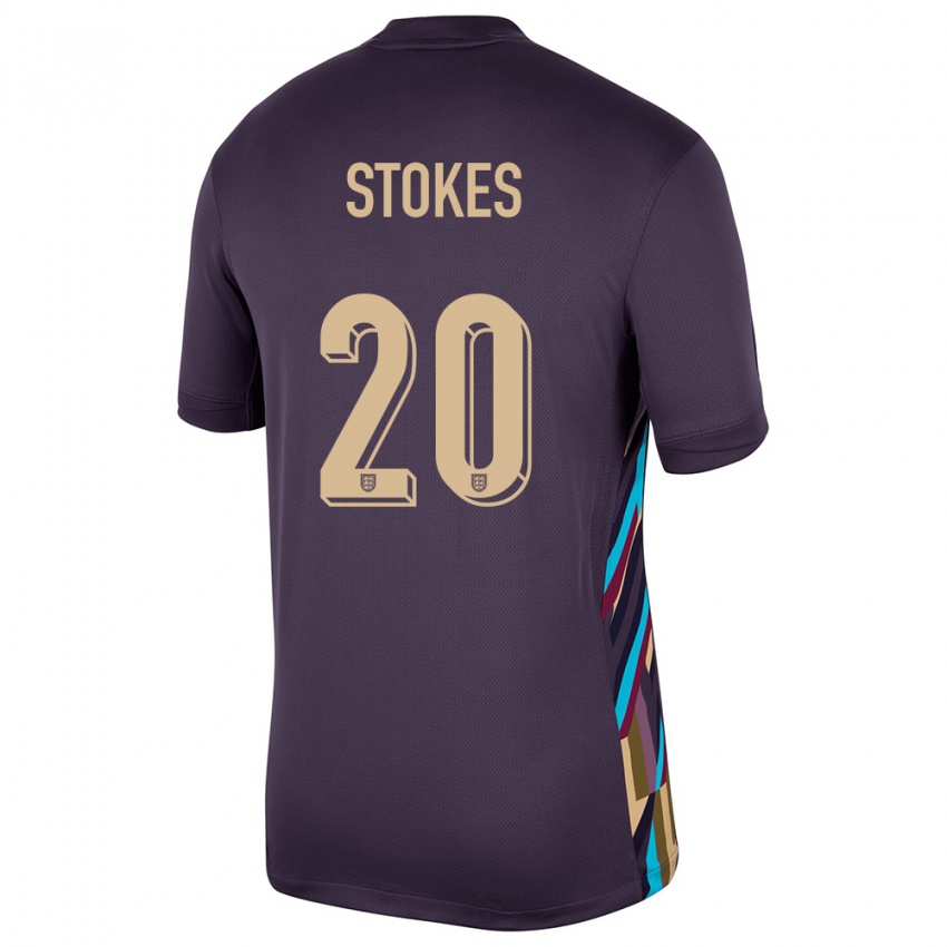 Kinderen Engeland Demi Stokes #20 Donkere Rozijn Uitshirt Uittenue 24-26 T-Shirt België