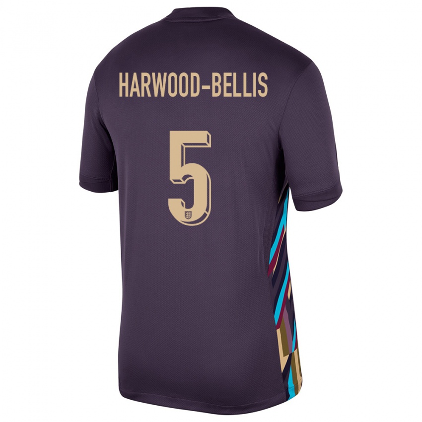 Kinder England Taylor Harwood Bellis #5 Dunkle Rosine Auswärtstrikot Trikot 24-26 T-Shirt Belgien