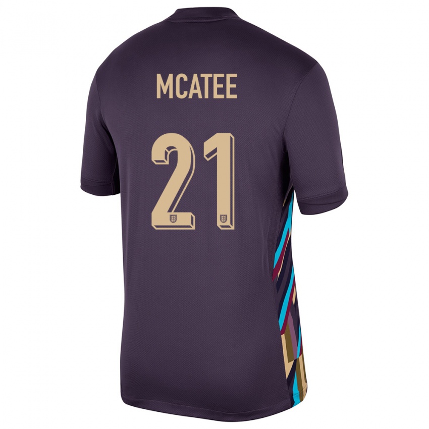 Kinder England James Mcatee #21 Dunkle Rosine Auswärtstrikot Trikot 24-26 T-Shirt Belgien