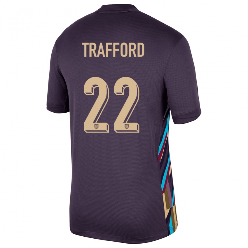 Kinderen Engeland James Trafford #22 Donkere Rozijn Uitshirt Uittenue 24-26 T-Shirt België