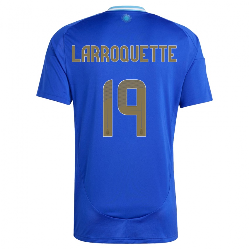 Enfant Maillot Argentine Mariana Larroquette #19 Bleu Tenues Extérieur 24-26 T-Shirt Belgique