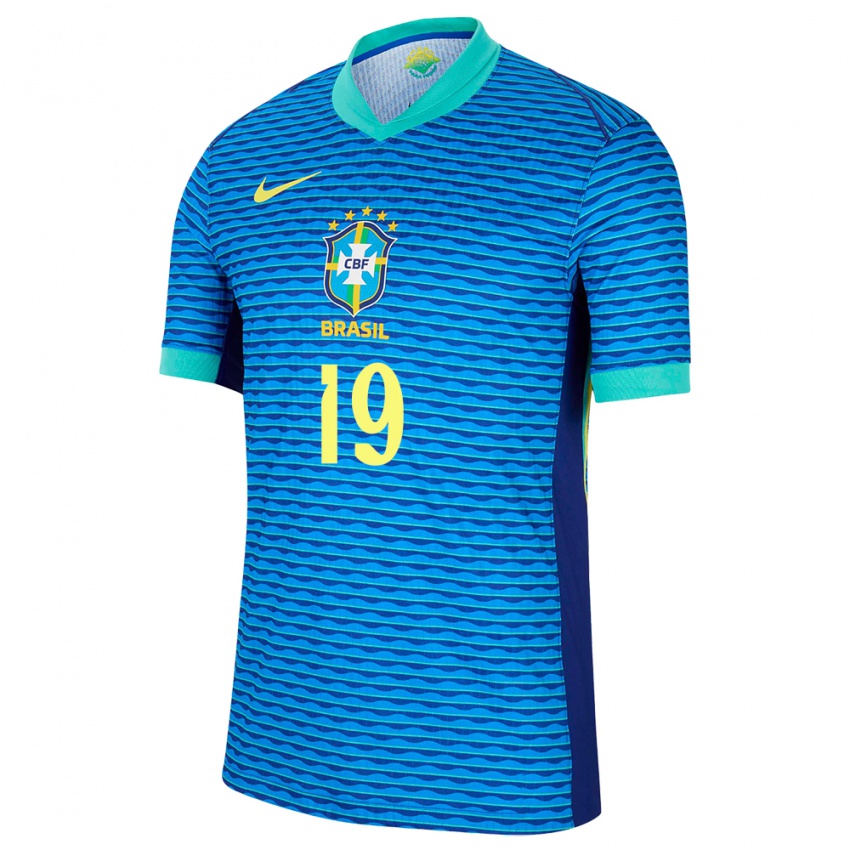 Kinder Brasilien Raphinha #19 Blau Auswärtstrikot Trikot 24-26 T-Shirt Belgien