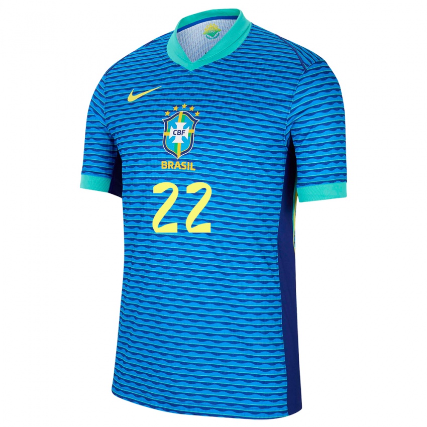 Kinder Brasilien Cayo Felipe #22 Blau Auswärtstrikot Trikot 24-26 T-Shirt Belgien