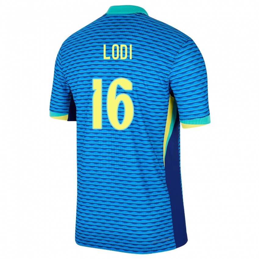 Kinder Brasilien Renan Lodi #16 Blau Auswärtstrikot Trikot 24-26 T-Shirt Belgien