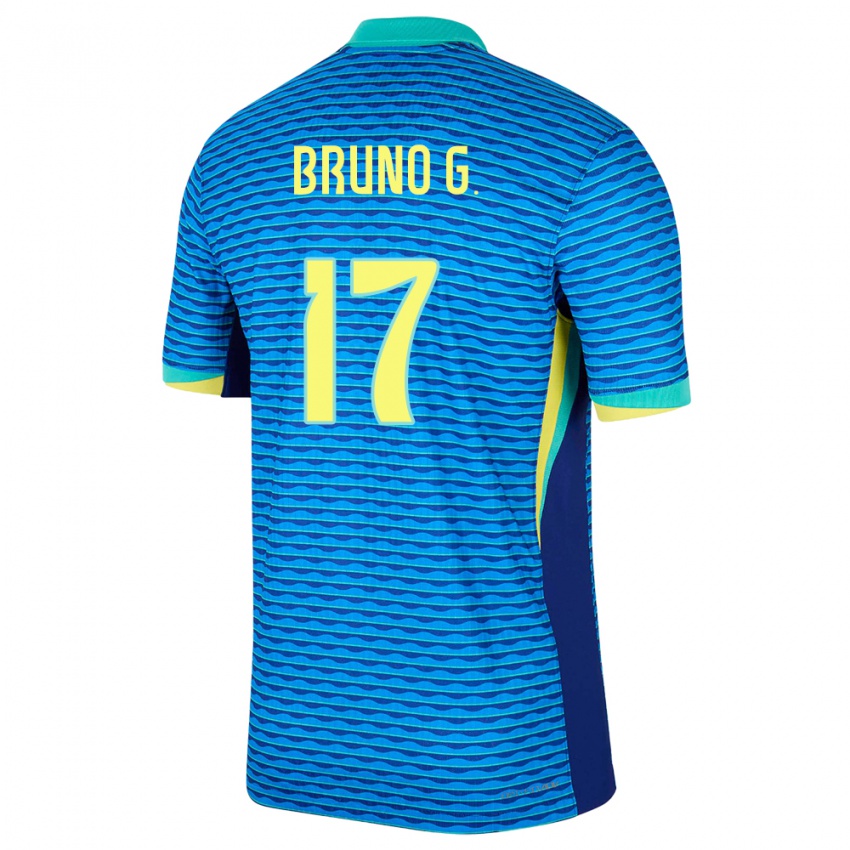 Kinderen Brazilië Bruno Guimaraes #17 Blauw Uitshirt Uittenue 24-26 T-Shirt België