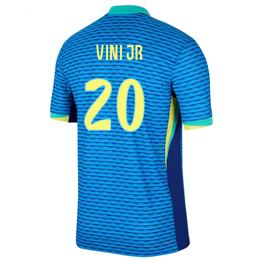 Enfant Maillot Brésil Vinicius Junior #20 Bleu Tenues Extérieur 24-26 T-Shirt Belgique