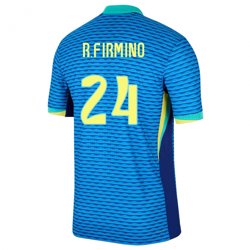 Enfant Maillot Brésil Roberto Firmino #24 Bleu Tenues Extérieur 24-26 T-Shirt Belgique