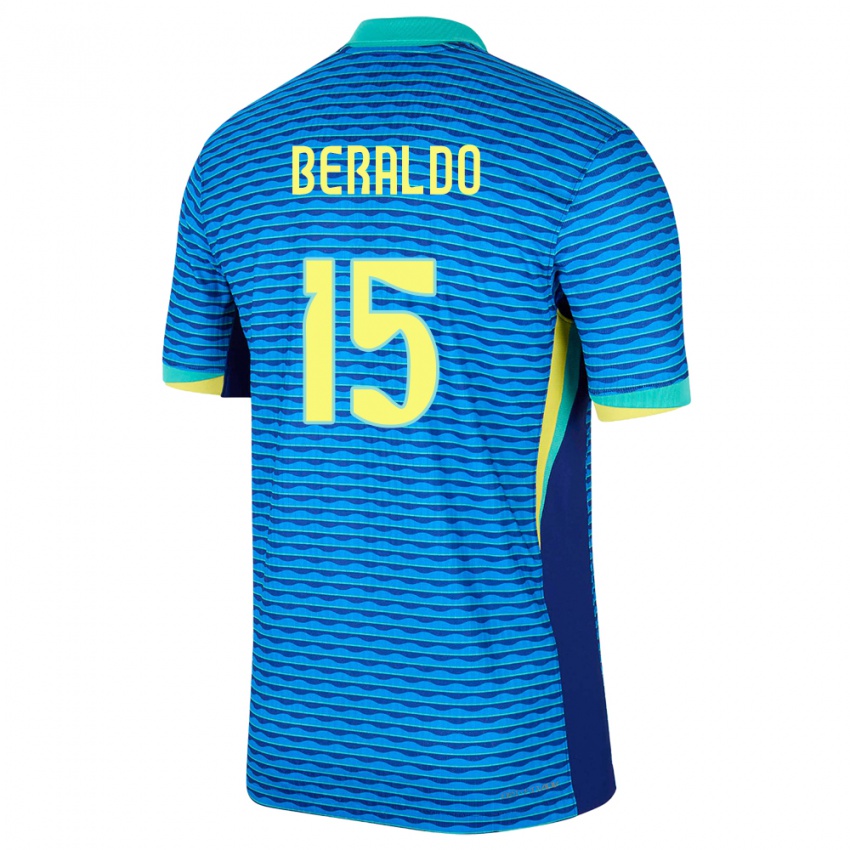 Kinderen Brazilië Lucas Beraldo #15 Blauw Uitshirt Uittenue 24-26 T-Shirt België