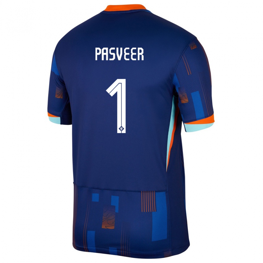 Kinder Niederlande Remko Pasveer #1 Blau Auswärtstrikot Trikot 24-26 T-Shirt Belgien