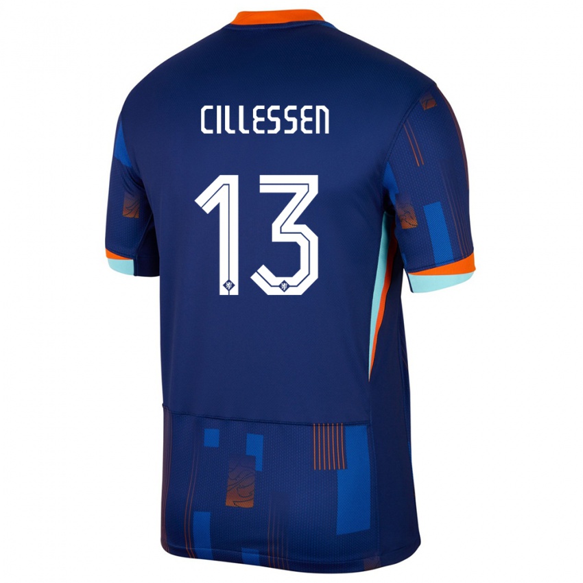Kinder Niederlande Jasper Cillessen #13 Blau Auswärtstrikot Trikot 24-26 T-Shirt Belgien