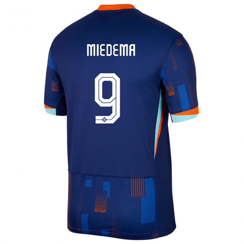 Kinder Niederlande Vivianne Miedema #9 Blau Auswärtstrikot Trikot 24-26 T-Shirt Belgien