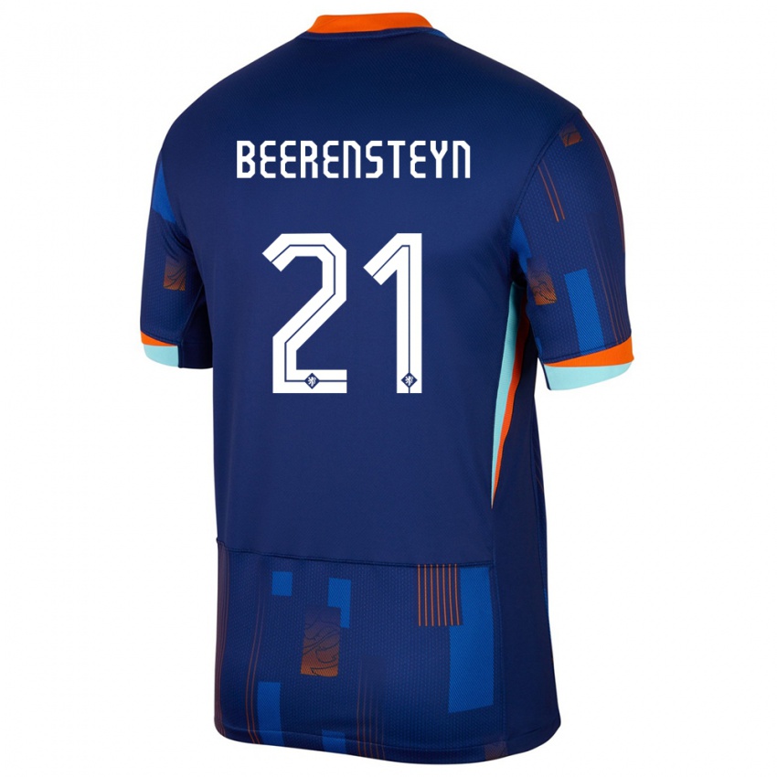 Kinder Niederlande Lineth Beerensteyn #21 Blau Auswärtstrikot Trikot 24-26 T-Shirt Belgien