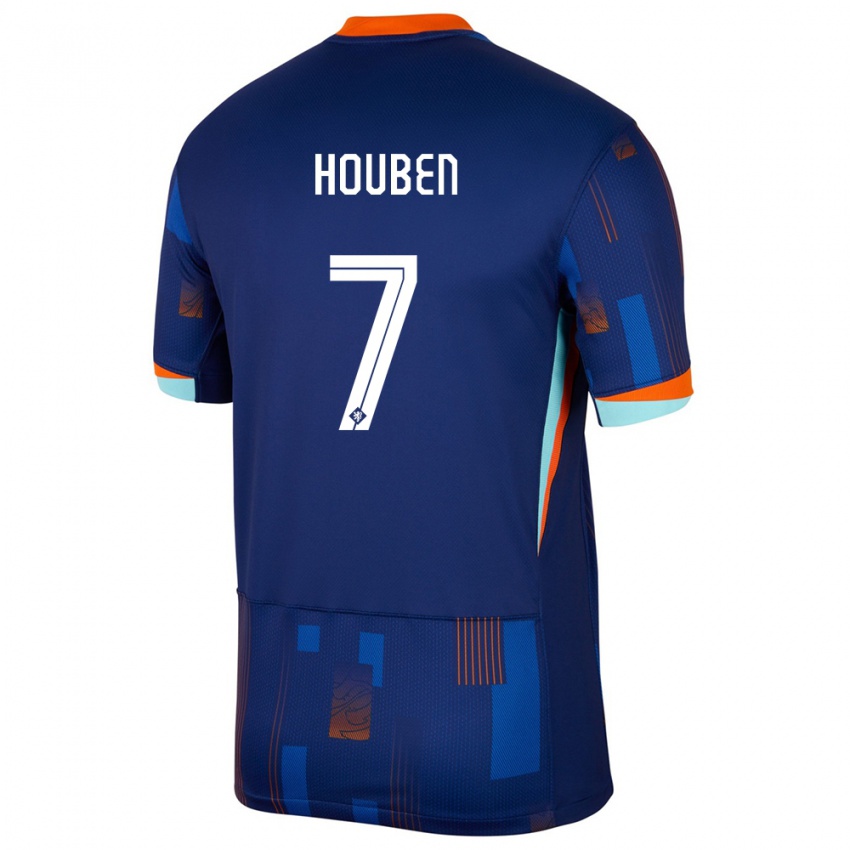 Kinderen Nederland Iggy Houben #7 Blauw Uitshirt Uittenue 24-26 T-Shirt België
