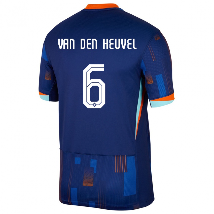 Kinder Niederlande Tim Van Den Heuvel #6 Blau Auswärtstrikot Trikot 24-26 T-Shirt Belgien