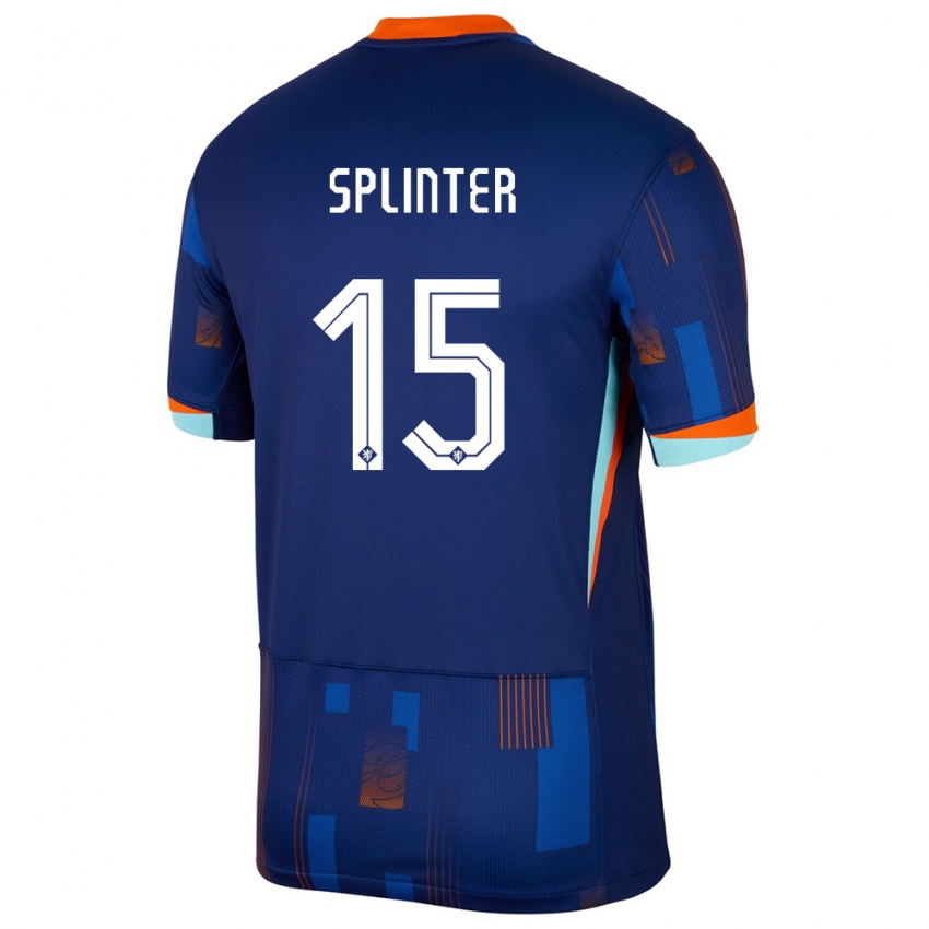 Kinder Niederlande Ilias Splinter #15 Blau Auswärtstrikot Trikot 24-26 T-Shirt Belgien