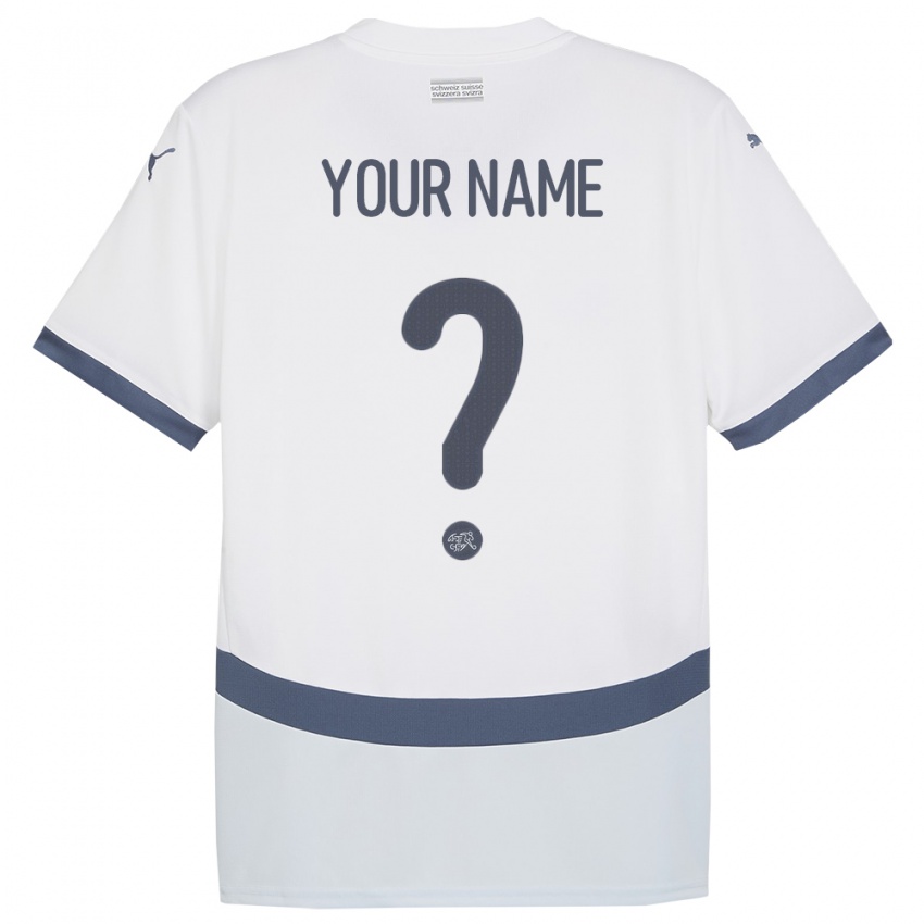 Enfant Maillot Suisse Votre Nom #0 Blanc Tenues Extérieur 24-26 T-Shirt Belgique