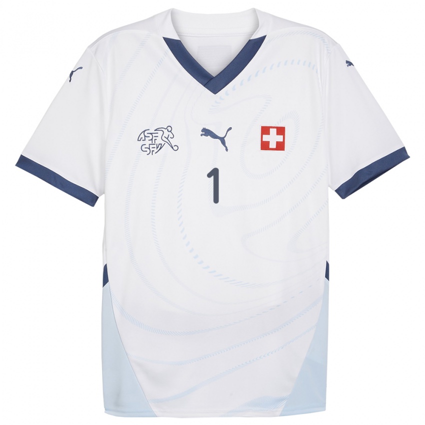Enfant Maillot Suisse Yann Sommer #1 Blanc Tenues Extérieur 24-26 T-Shirt Belgique