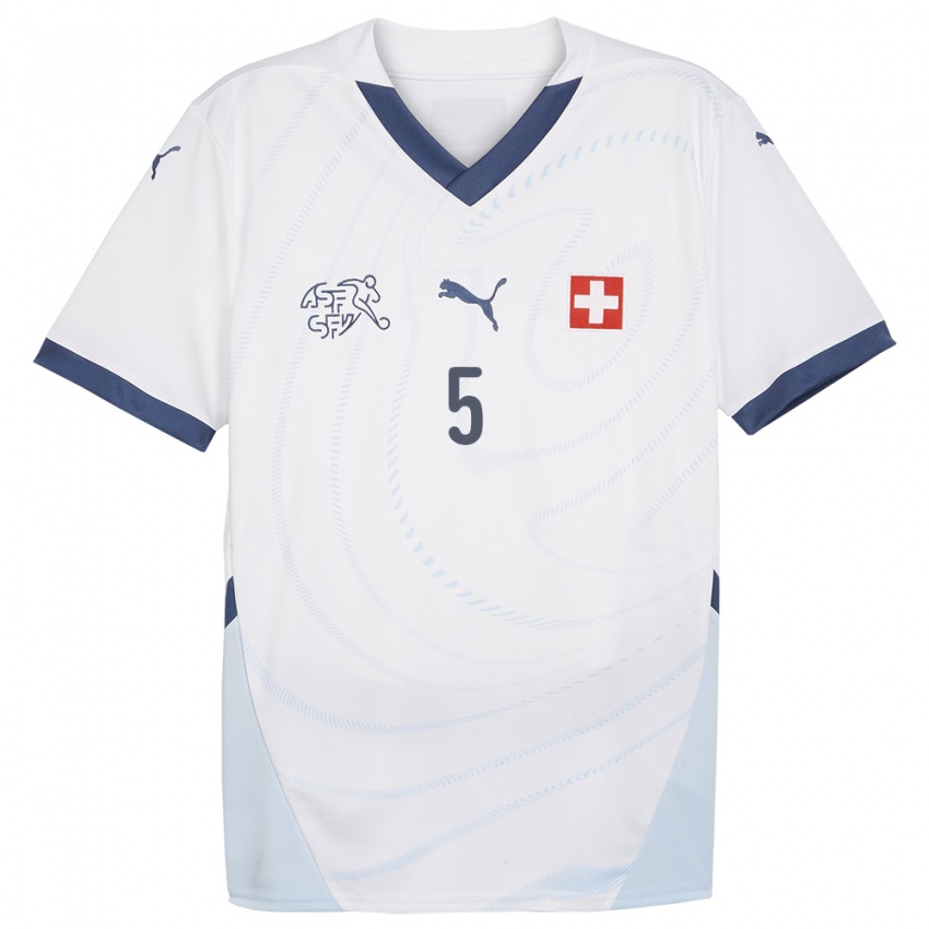 Kinder Schweiz Mischa Beeli #5 Weiß Auswärtstrikot Trikot 24-26 T-Shirt Belgien