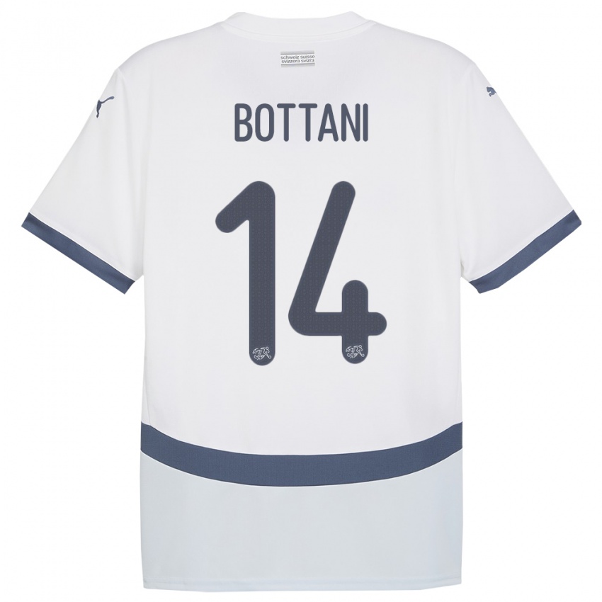 Kinder Schweiz Mattia Bottani #14 Weiß Auswärtstrikot Trikot 24-26 T-Shirt Belgien