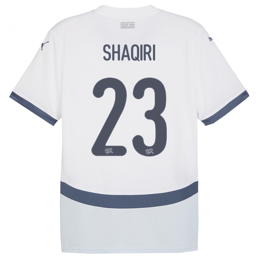 Enfant Maillot Suisse Xherdan Shaqiri #23 Blanc Tenues Extérieur 24-26 T-Shirt Belgique