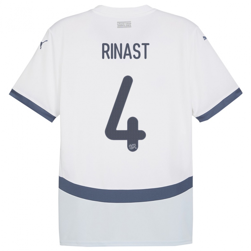 Enfant Maillot Suisse Rachel Rinast #4 Blanc Tenues Extérieur 24-26 T-Shirt Belgique