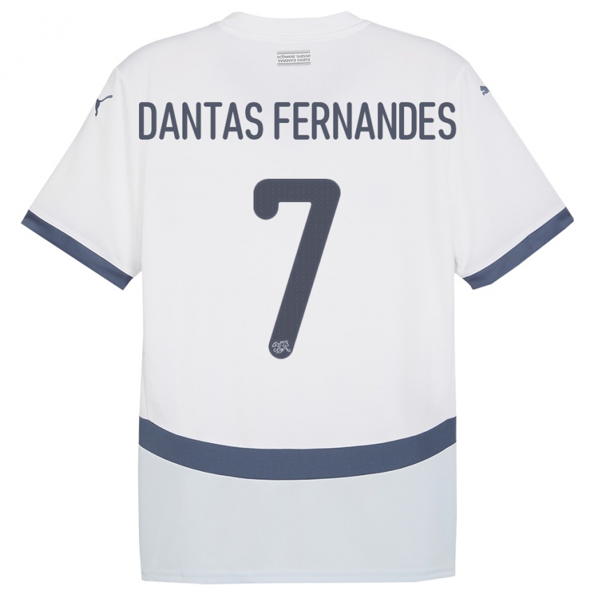 Kinder Schweiz Ronaldo Dantas Fernandes #7 Weiß Auswärtstrikot Trikot 24-26 T-Shirt Belgien