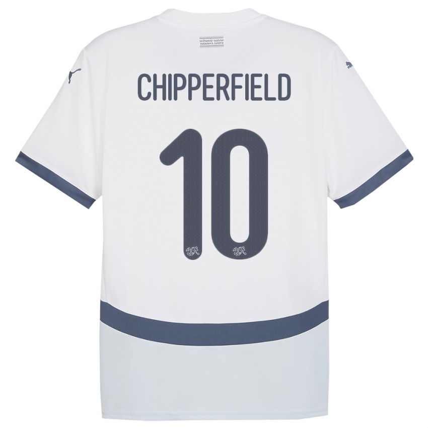 Kinder Schweiz Liam Chipperfield #10 Weiß Auswärtstrikot Trikot 24-26 T-Shirt Belgien
