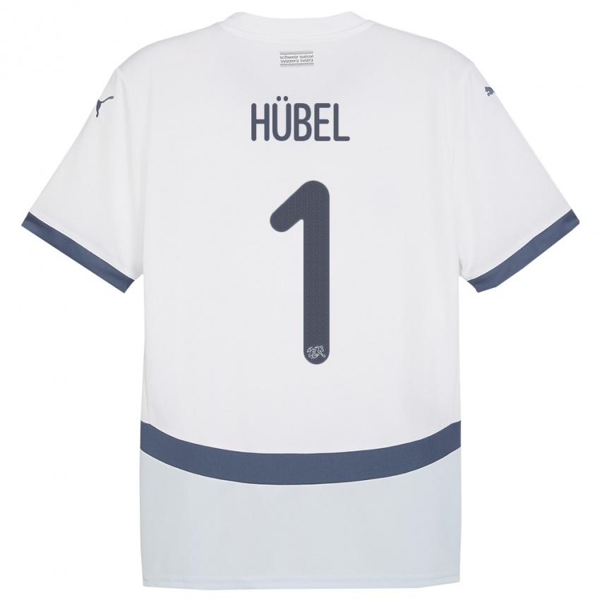 Enfant Maillot Suisse Marvin Hubel #1 Blanc Tenues Extérieur 24-26 T-Shirt Belgique