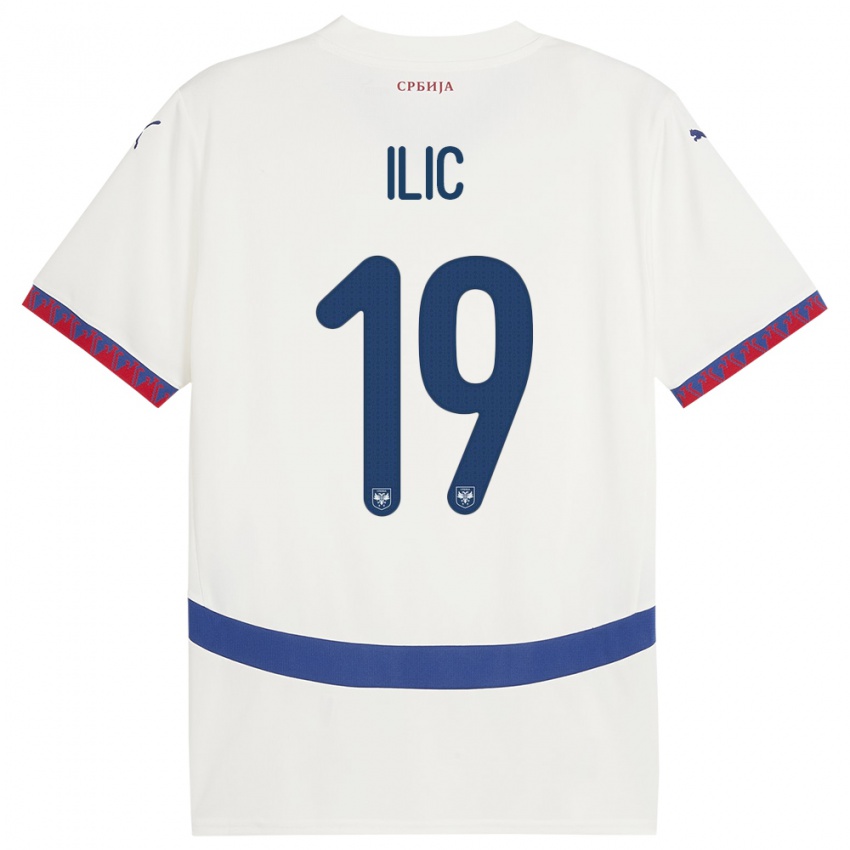 Kinder Serbien Ivan Ilic #19 Weiß Auswärtstrikot Trikot 24-26 T-Shirt Belgien