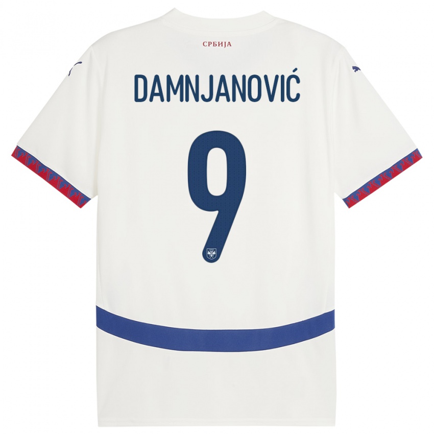 Kinder Serbien Jovana Damnjanovic #9 Weiß Auswärtstrikot Trikot 24-26 T-Shirt Belgien