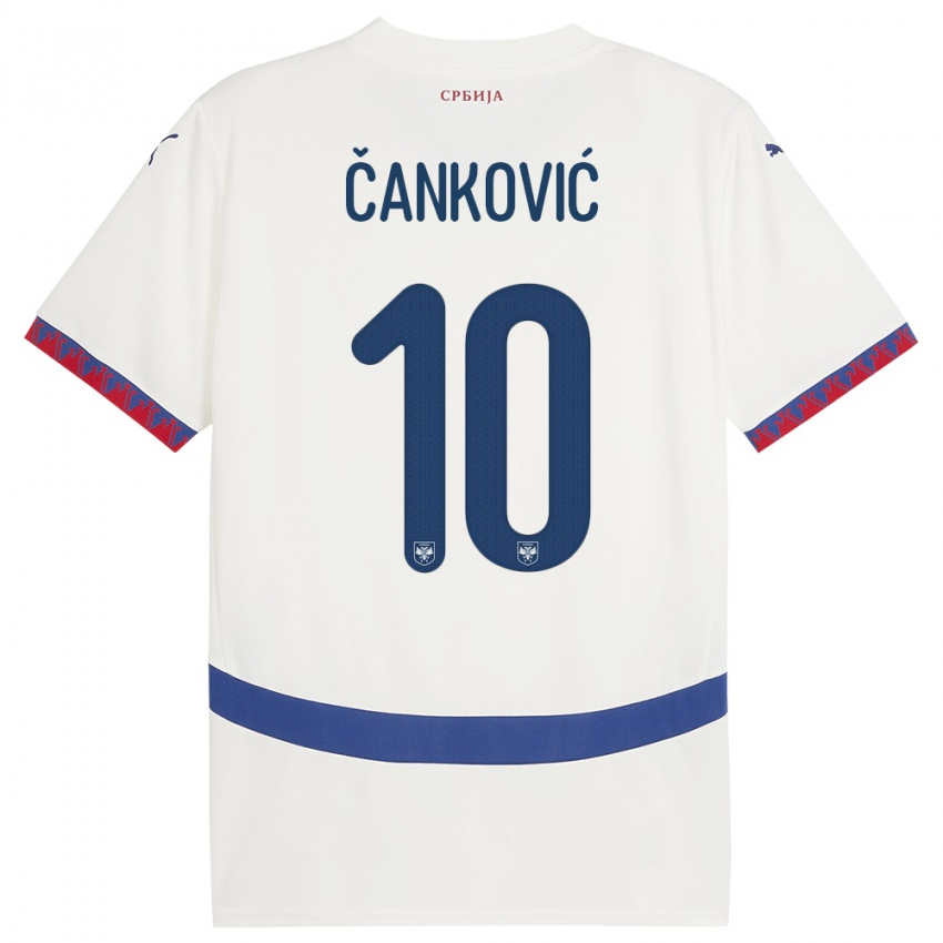 Kinderen Servië Jelena Cankovic #10 Wit Uitshirt Uittenue 24-26 T-Shirt België