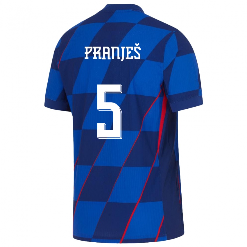 Kinder Kroatien Katarina Pranjes #5 Blau Auswärtstrikot Trikot 24-26 T-Shirt Belgien