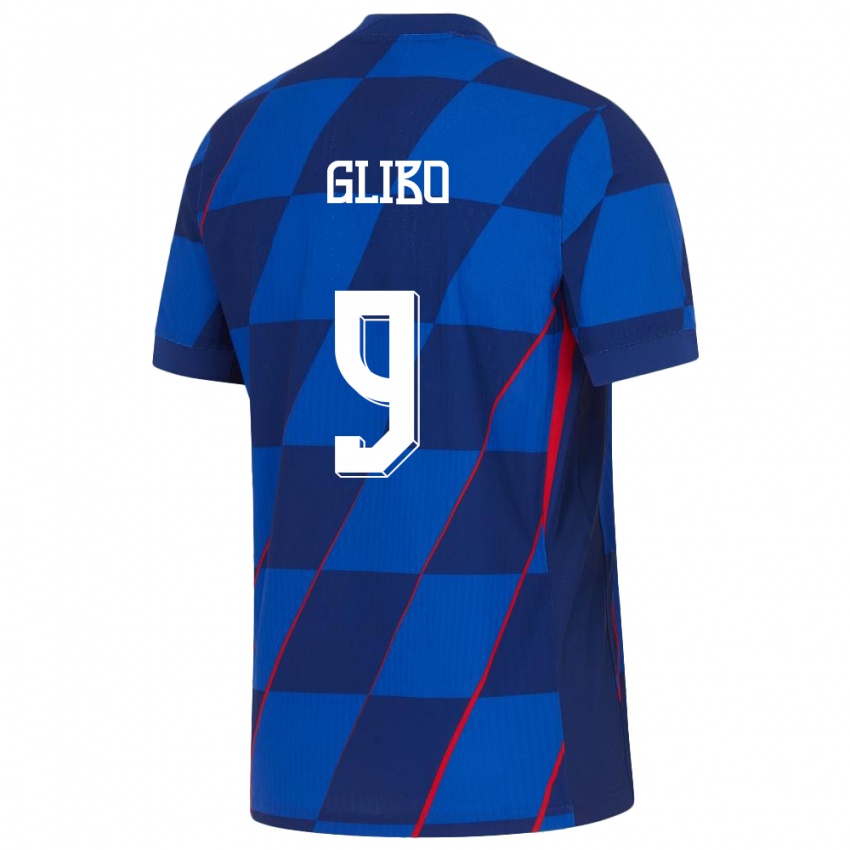 Kinder Kroatien Andrea Glibo #9 Blau Auswärtstrikot Trikot 24-26 T-Shirt Belgien