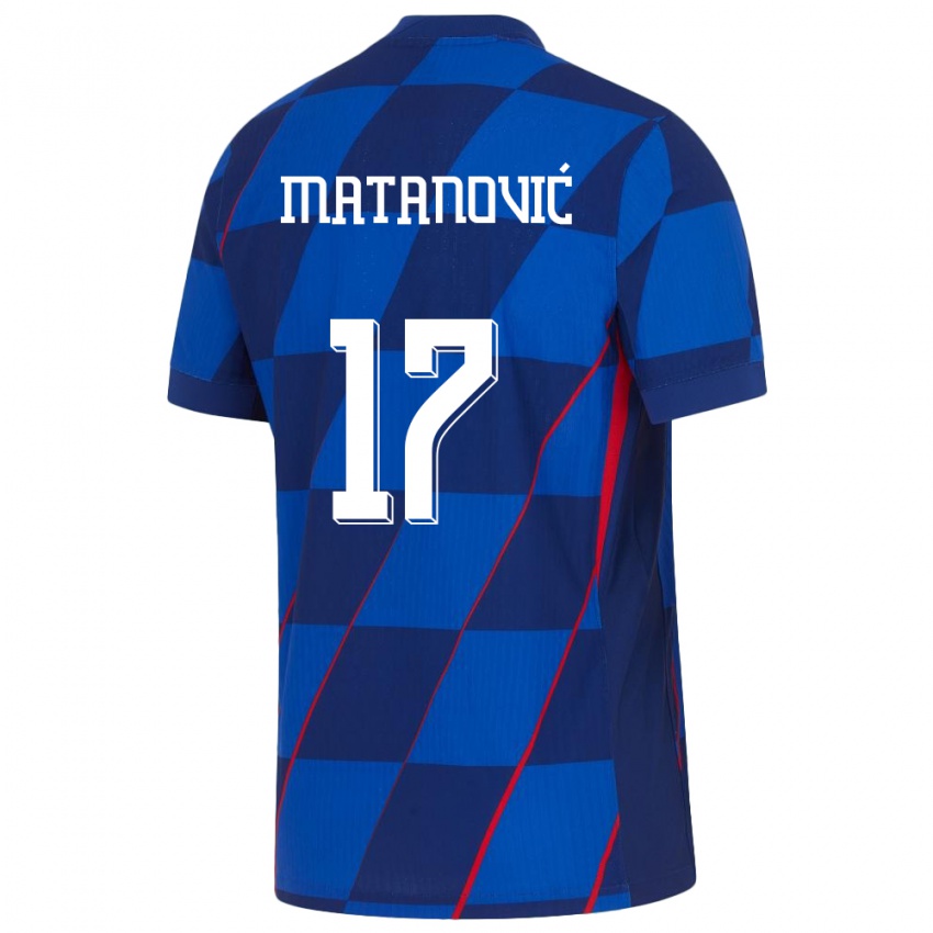 Kinderen Kroatië Igor Matanovic #17 Blauw Uitshirt Uittenue 24-26 T-Shirt België