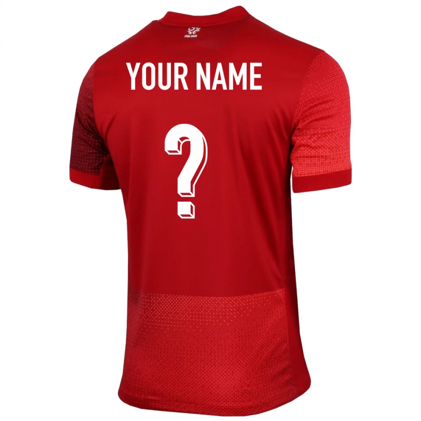 Kinder Polen Ihren Namen #0 Rot Auswärtstrikot Trikot 24-26 T-Shirt Belgien