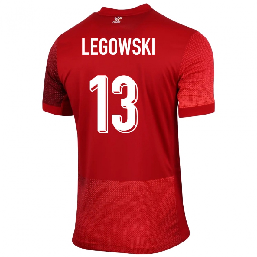 Kinder Polen Mateusz Legowski #13 Rot Auswärtstrikot Trikot 24-26 T-Shirt Belgien