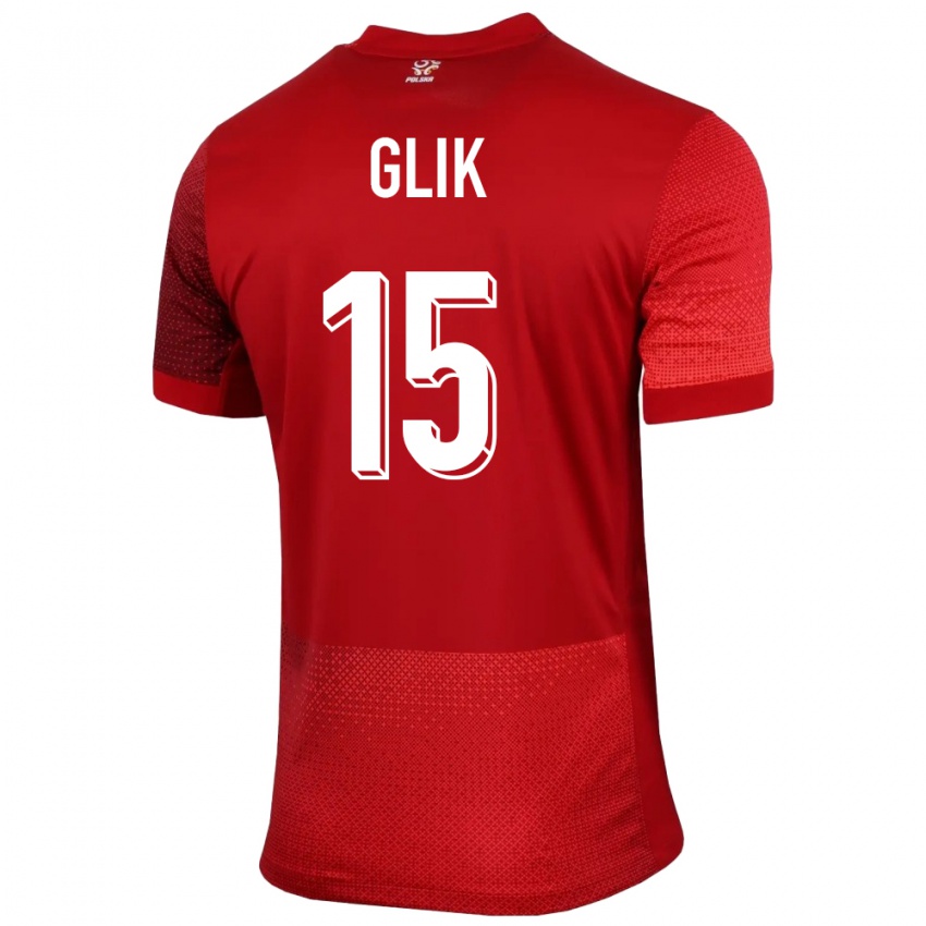 Kinder Polen Kamil Glik #15 Rot Auswärtstrikot Trikot 24-26 T-Shirt Belgien